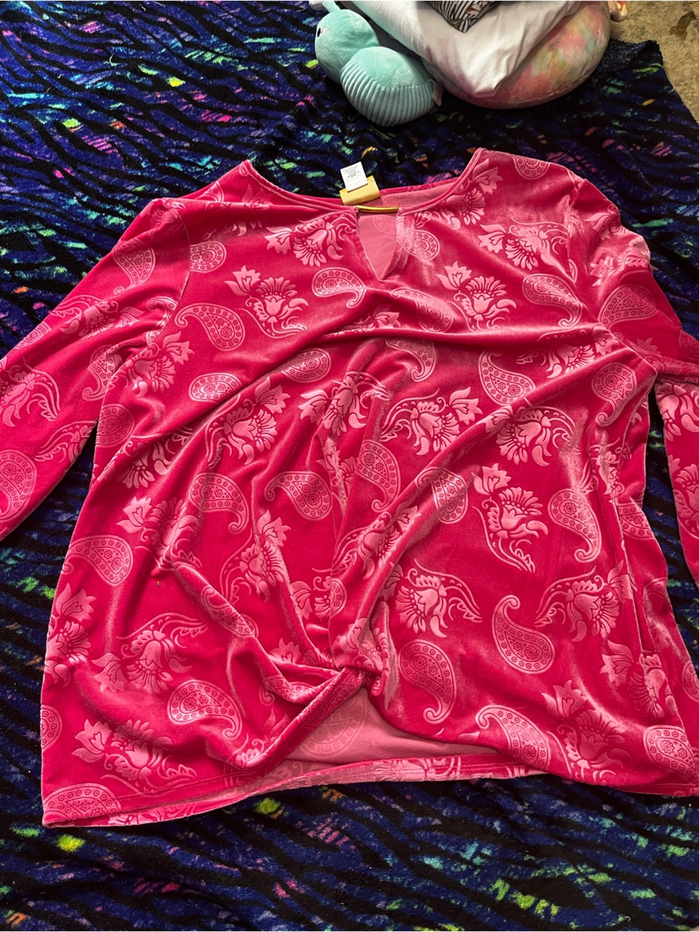 Women’s Pink Paisley Satin Nightshirt - Brand Unspecified